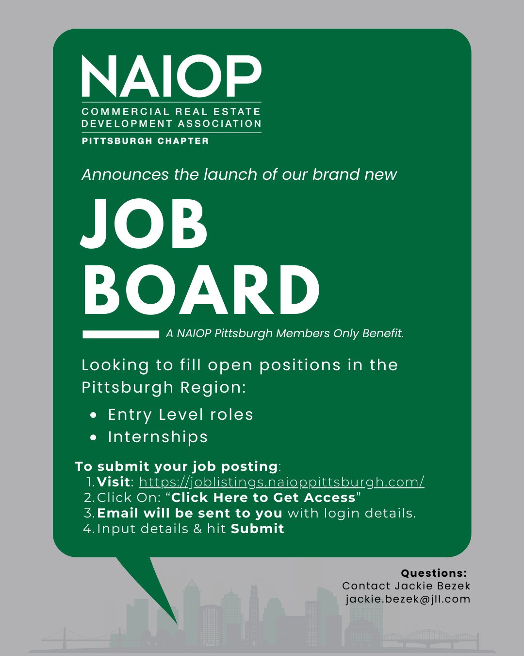 𝑵𝑨𝑰𝑶𝑷 𝑷𝒊𝒕𝒕𝒔𝒃𝒖𝒓𝒈𝒉 𝑨𝒏𝒏𝒐𝒖𝒏𝒄𝒆𝒔 𝒕𝒉𝒆 𝑳𝒂𝒖𝒏𝒄𝒉 𝒐𝒇 𝒐𝒖𝒓 𝑩𝒓𝒂𝒏𝒅 𝑵𝒆𝒘 𝑱𝒐𝒃 𝑩𝒐𝒂𝒓𝒅!⁠
⁠
We have chosen to launch this Job Board to strengthen our commitment to developing both our members and the next generation of 