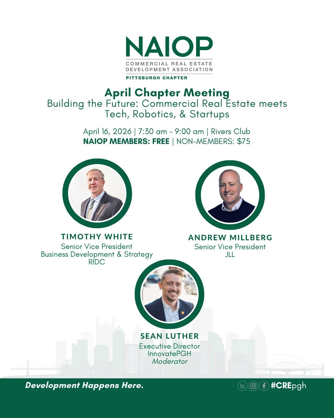 Join us on April 16th for our Chapter Breakfast, 𝘽𝙪𝙞𝙡𝙙𝙞𝙣𝙜 𝙩𝙝𝙚 𝙁𝙪𝙩𝙪𝙧𝙚: 𝘾𝙤𝙢𝙢𝙚𝙧𝙘𝙞𝙖𝙡 𝙍𝙚𝙖𝙡 𝙀𝙨𝙩𝙖𝙩𝙚 𝙢𝙚𝙚𝙩𝙨 𝙏𝙚𝙘𝙝, 𝙍𝙤𝙗𝙤𝙩𝙞𝙘𝙨, &amp; 𝙎𝙩𝙖𝙧𝙩𝙪𝙥𝙨⁠
⁠
⁠🎟️ Register via link in profile.⁠
⁠
Join NAIOP Pittsb