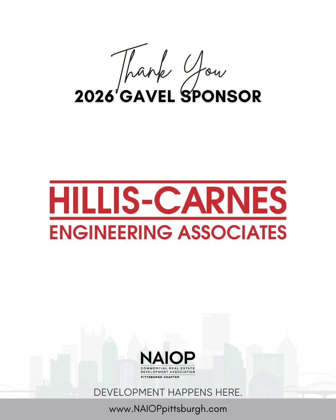 Thank you to Hillis-Carnes Engineering Associates for your support of NAIOP Pittsburgh. By choosing to invest as a 2026 NAIOP Pittsburgh Gavel Sponsor, you are investing in #CREpgh.⁠
⁠
Together, we can work to ensure Pittsburgh is a place where &quot