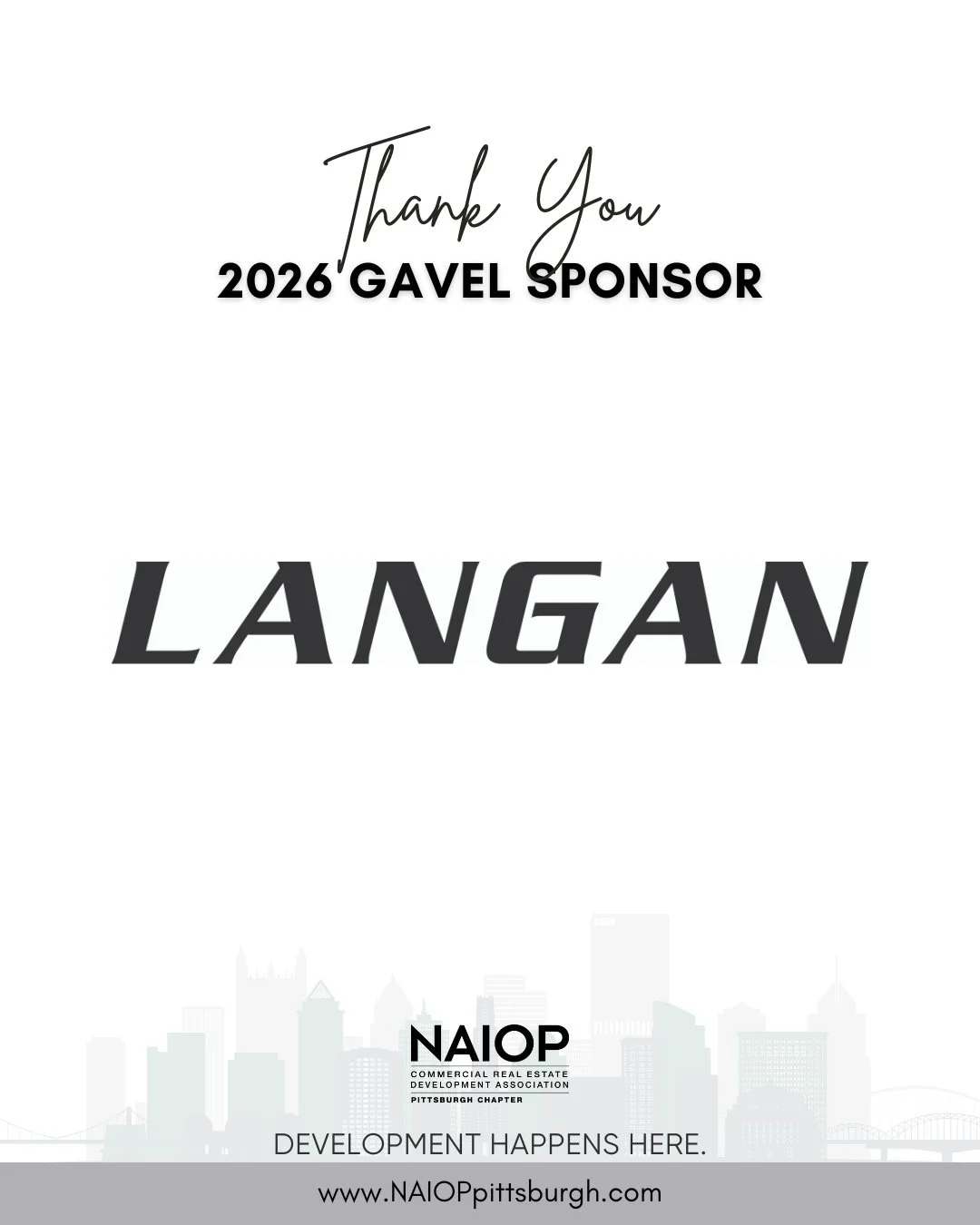 Thank you to Langan for your support of NAIOP Pittsburgh. By choosing to invest as a 2026 NAIOP Pittsburgh Gavel Sponsor, you are investing in #CREpgh.⁠
⁠
Together, we can work to ensure Pittsburgh is a place where "Development Happens Here.&quo