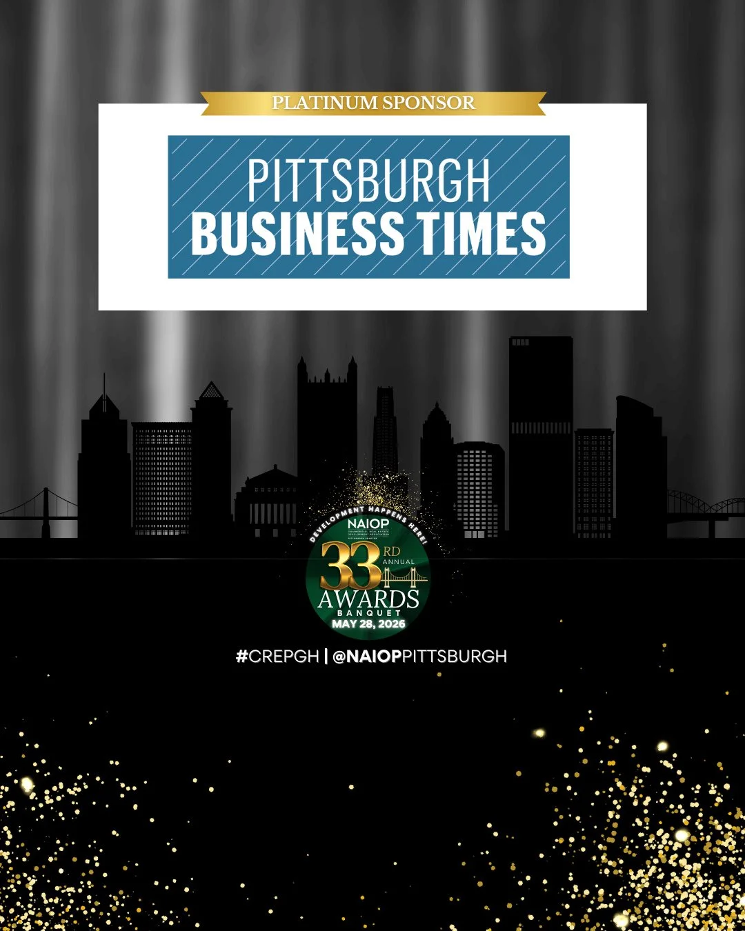 Thank you to the Pittsburgh Business Times for being a Platinum Sponsor for our 33rd Annual Awards Banquet this evening. Events like this would not be possible without support from partners across the community. ⁠
⁠
Stay up-to-date on all the CRE new