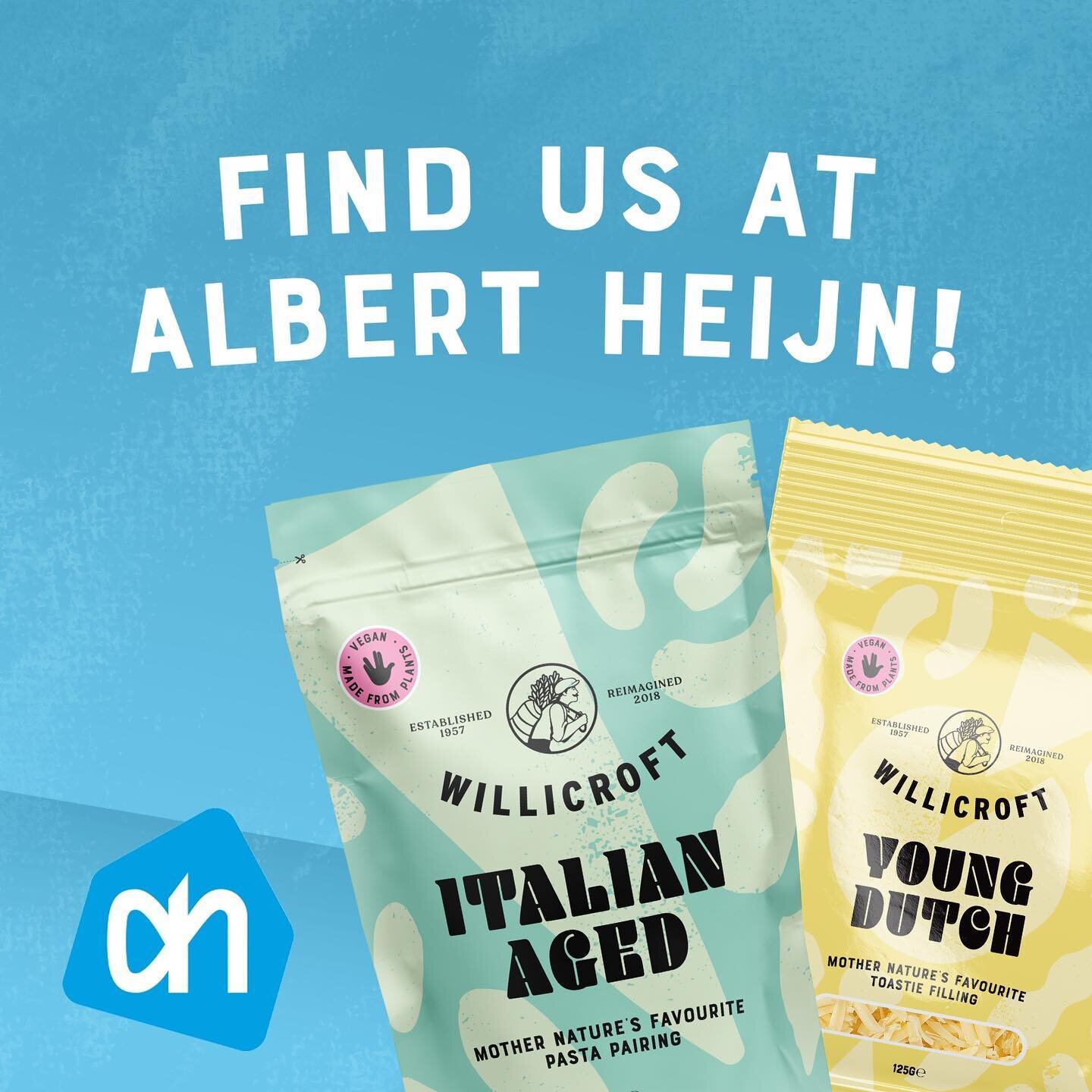 WE HAVE ARRIVED IN @albertheijn 🙌🙌
⁣
Somebody pinch us!!&nbsp;⁣
⁣
We can&rsquo;t believe we are finally able to announce this EPIC news!! You can now find Willicroft Italian Aged and Willicroft Young Dutch in over 350 Albert Heijn stores and Albert