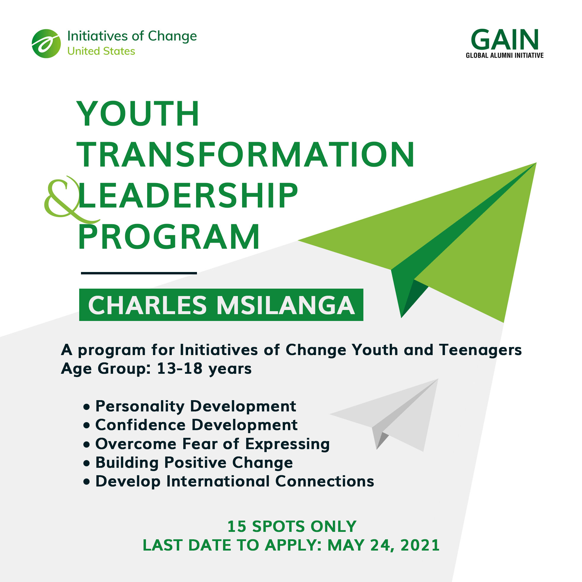 Youth Transformation & Leadership Program — IofC US