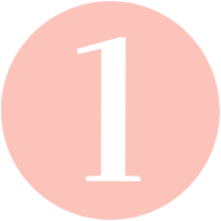 A white number 1 on a light pink background, signifying Step 1 of The Duett Process (the Audit!)