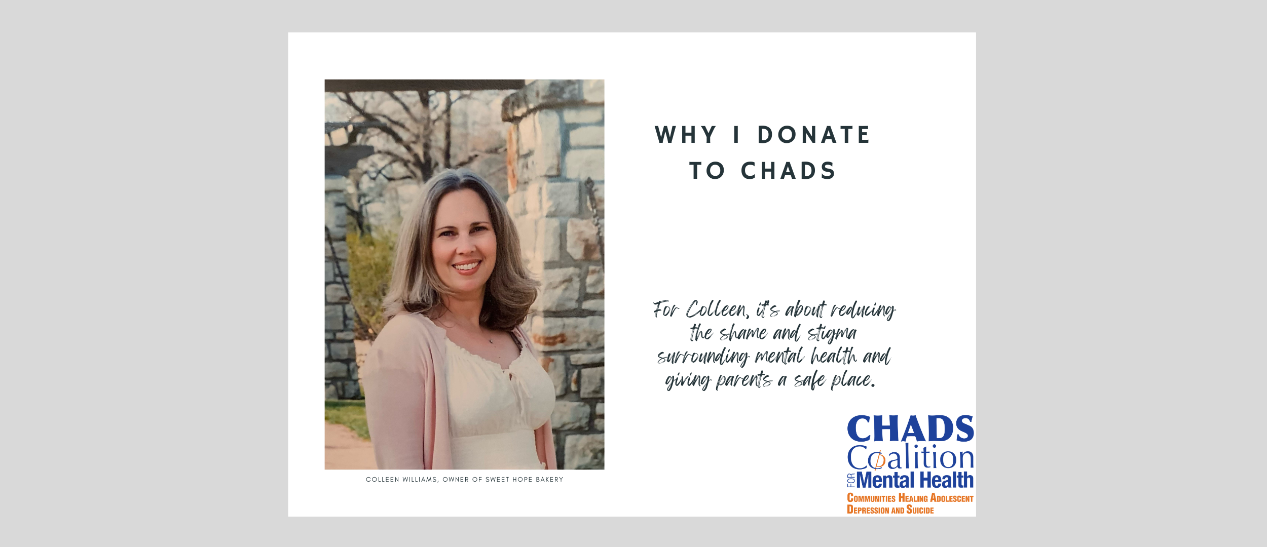 Why I Donate to CHADS