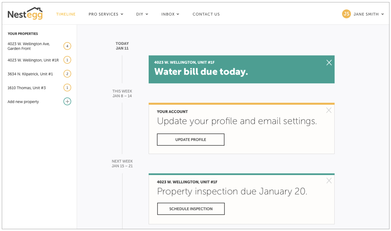 Landlord dashboard