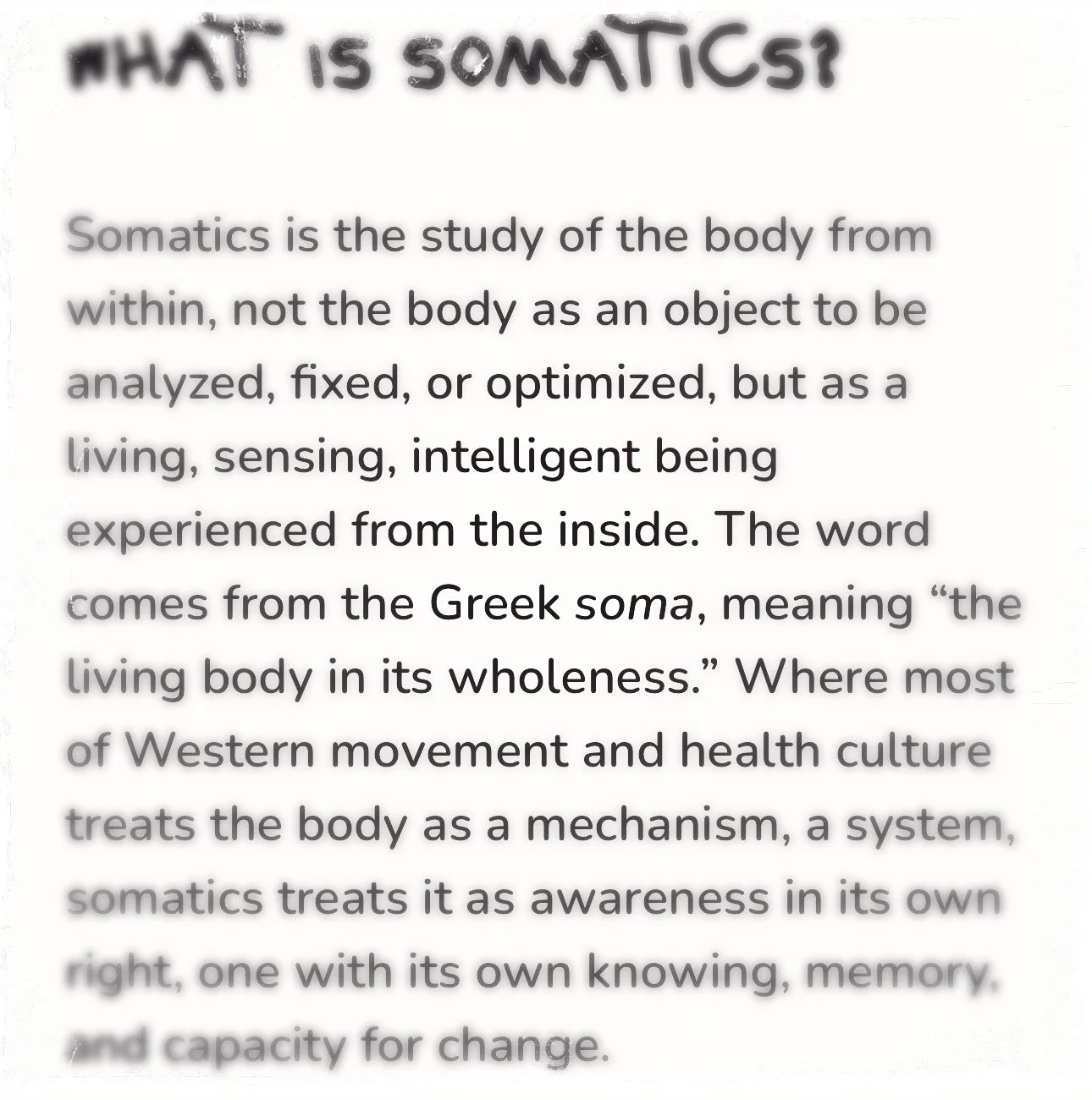 What Is Somatics ?