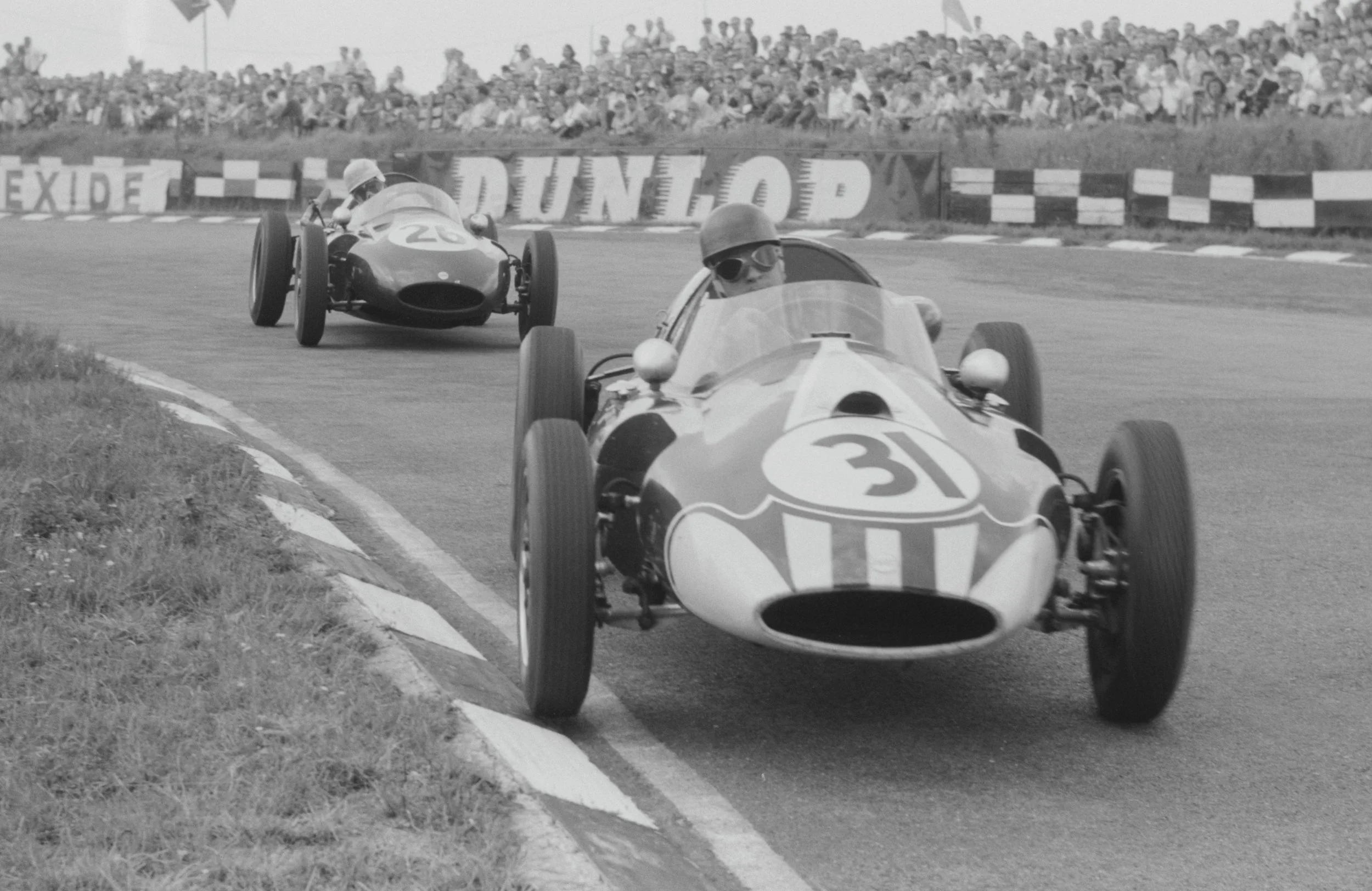 Ian Burgess aboard F2/3/59, Brands Hatch, 1959
