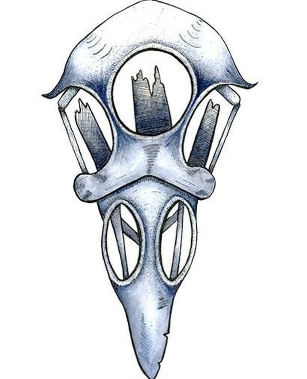 Remember the #aprilartchallenge ? Day something: Third Eye. I had this sketched out, but I really wanted to finish it. Three Eyed Raven Skull! Watercolor and Ink. #bybun #aprilartchallenge2019 #skull #threeeyedraven #gameofthrones #gameofthronesart #