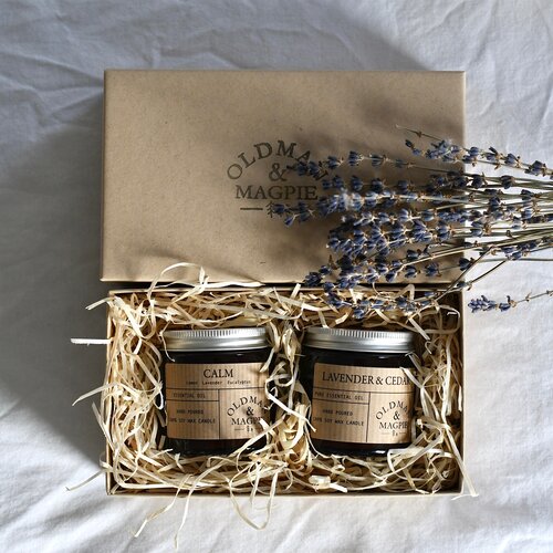 TWO CANDLE GIFT SET — Old Man & Magpie