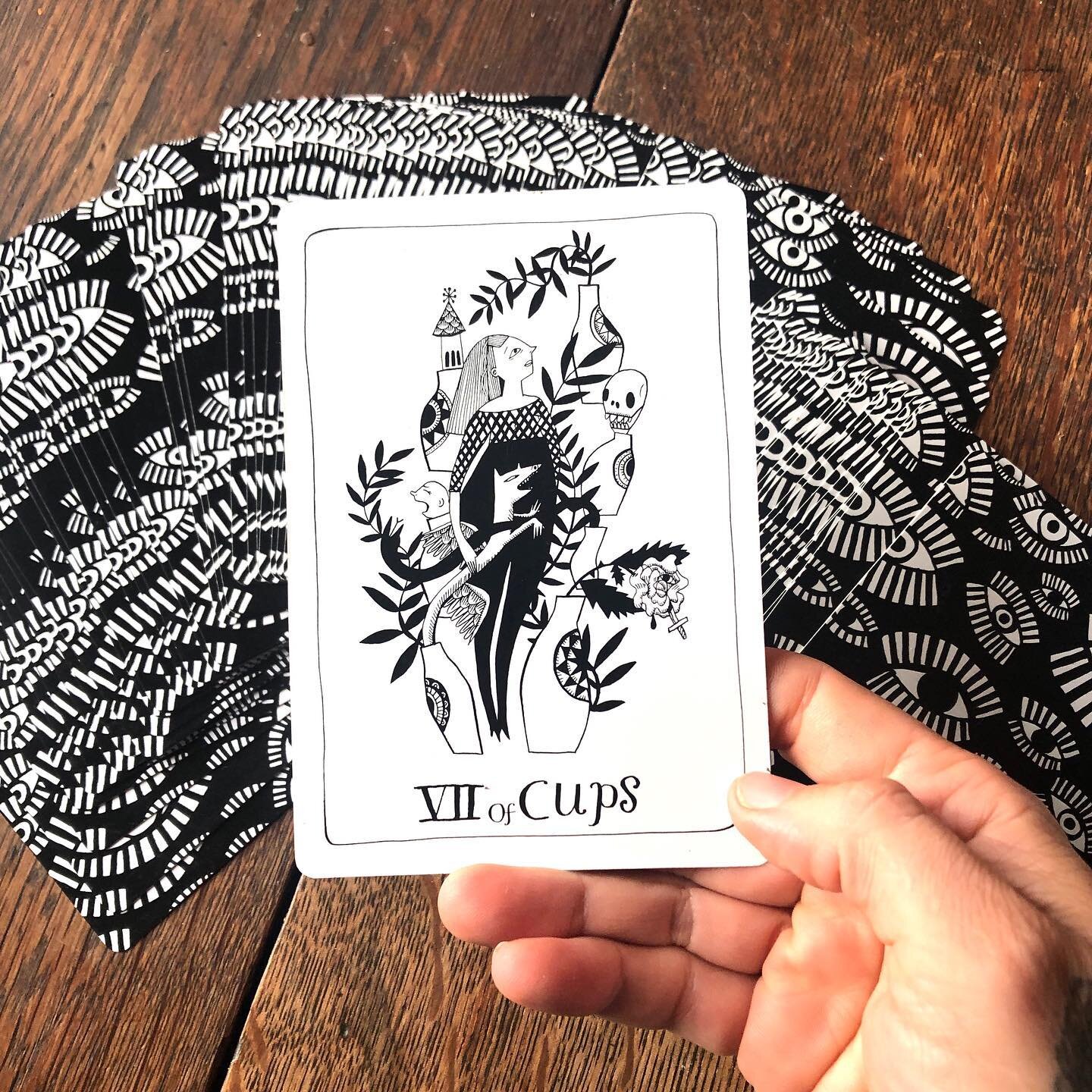 The 7 of cups. It represents being overwhelmed by all. the. things. or stuck in a daydream. 

When I feel this way, drawing is the practice I use to reconnect to how I&rsquo;m feeling and what I need. 

There&rsquo;s still room and time to sign up fo