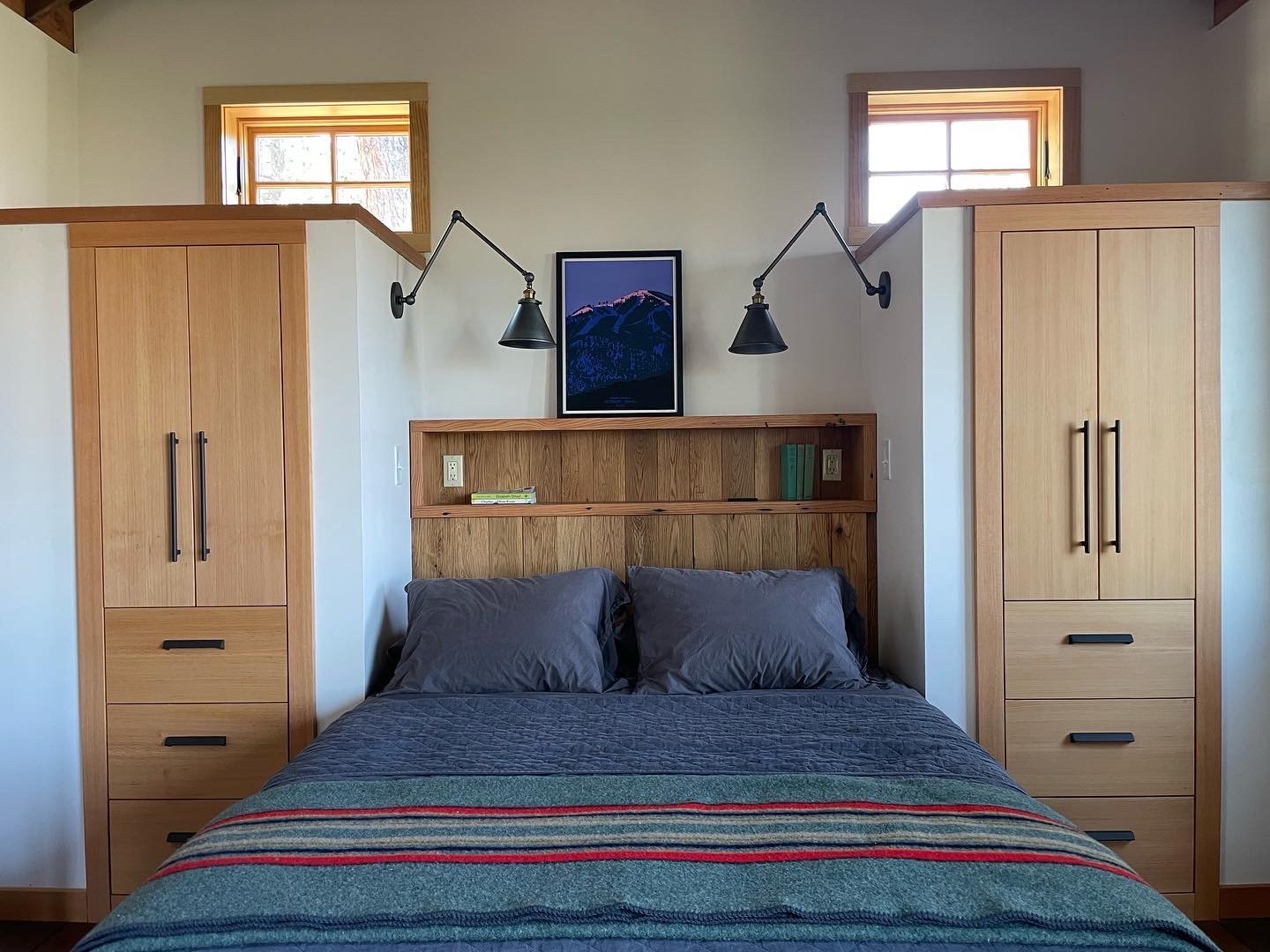 White Oak Bed and Cabinet