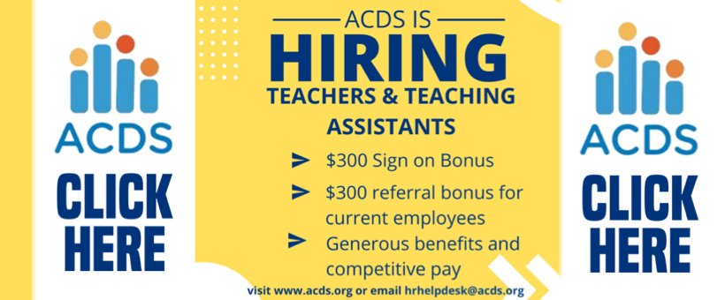 ACDS IS HIRING. CLICK HERE FOR MORE DETAILS.