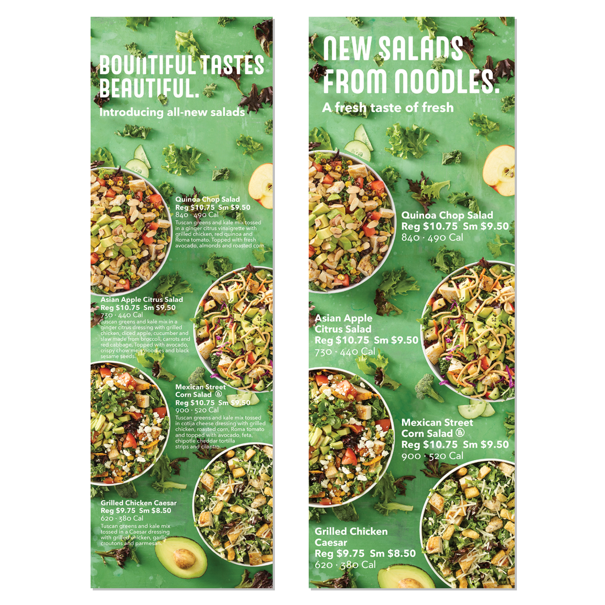 New Salads Welcome Wall & Menu Panel Featured Sections