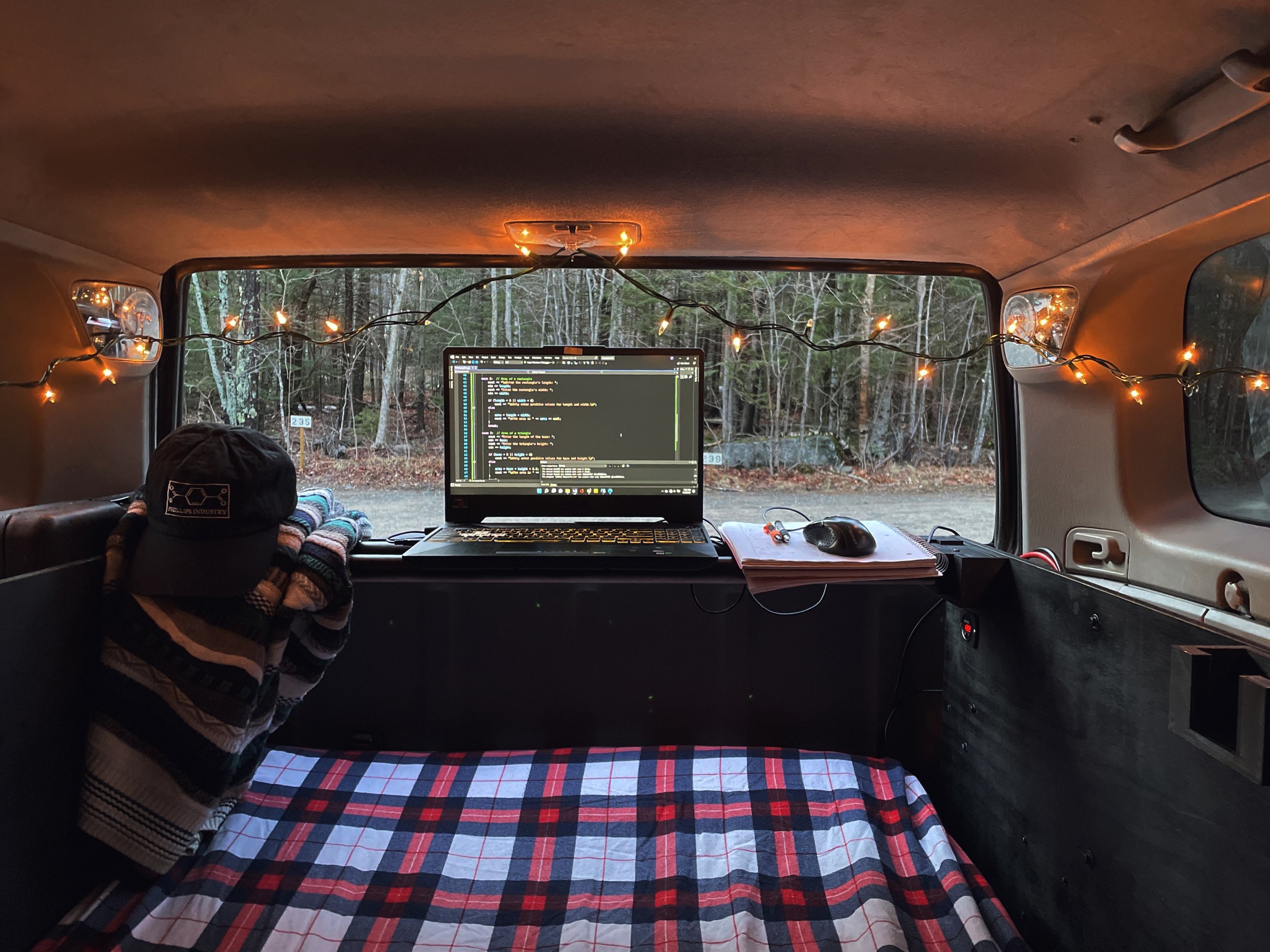 Car camping with solar power
