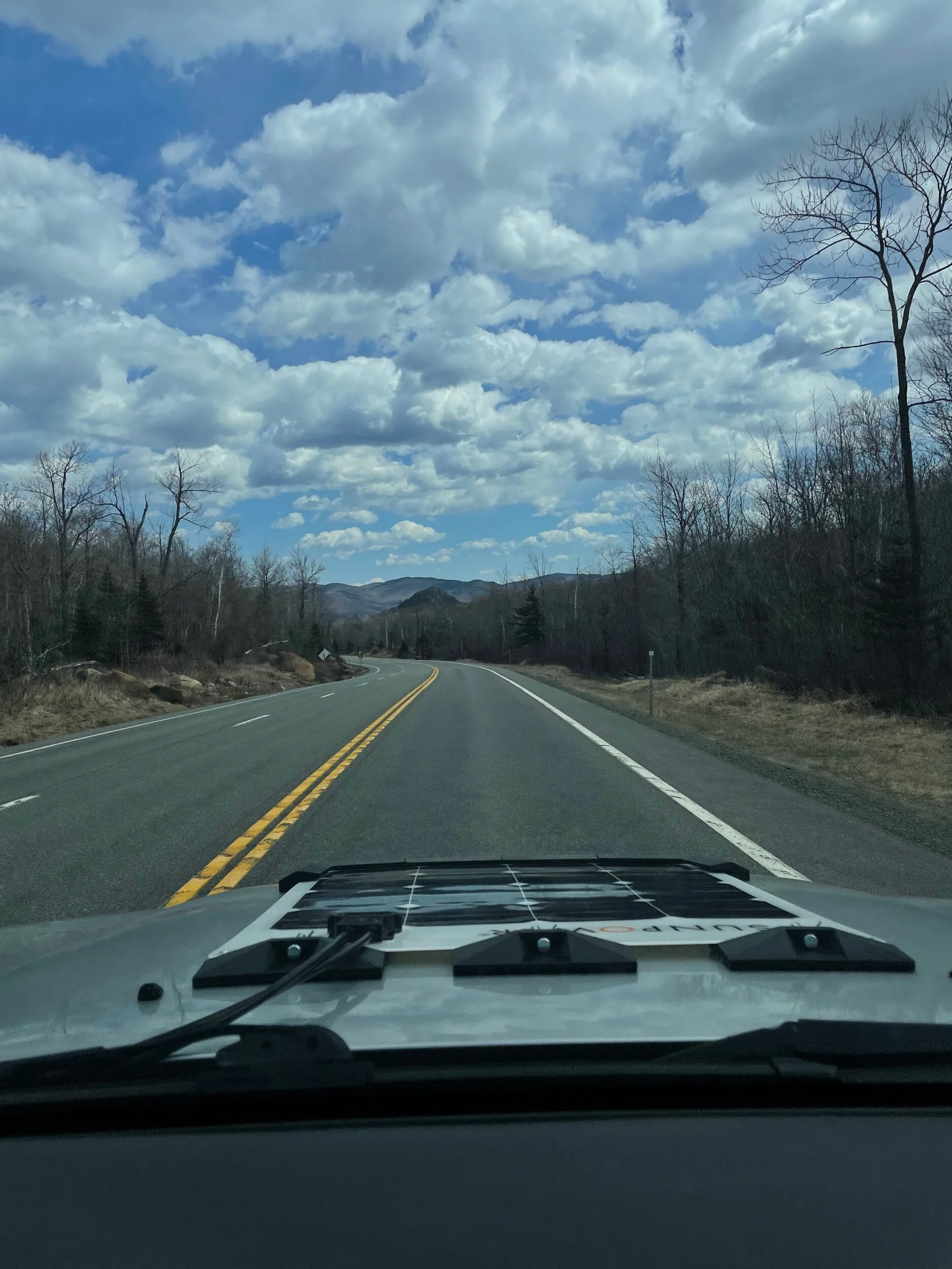 Low profile solar panel mounts for off road vehicles.