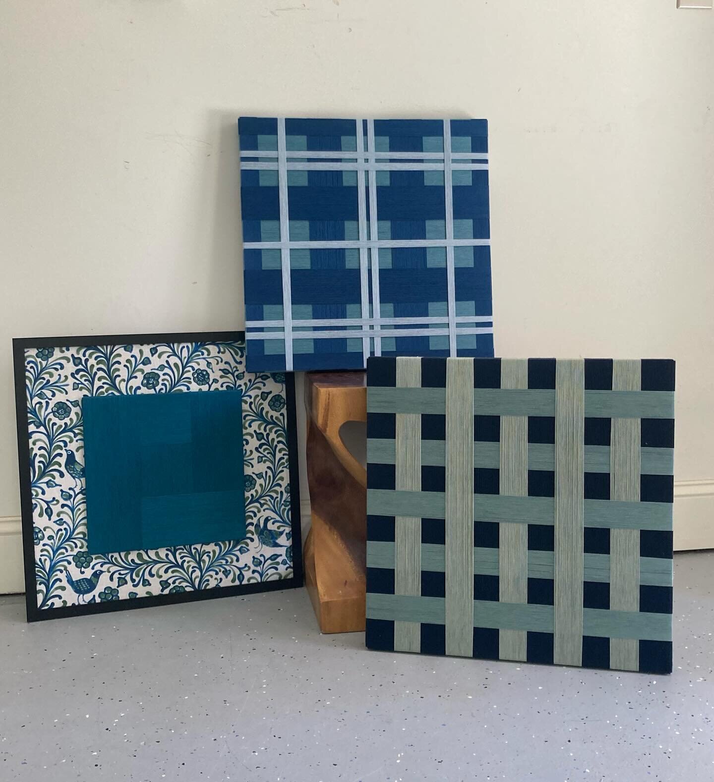 It&rsquo;s Pisces season, bring on the ocean hues. This teal trio will be available soon with a few more friends that are still on the framing table.

#fiberart #minimalart #colortheory  #chromestheticart #contemporaryabstractart #comtemporaryminimal