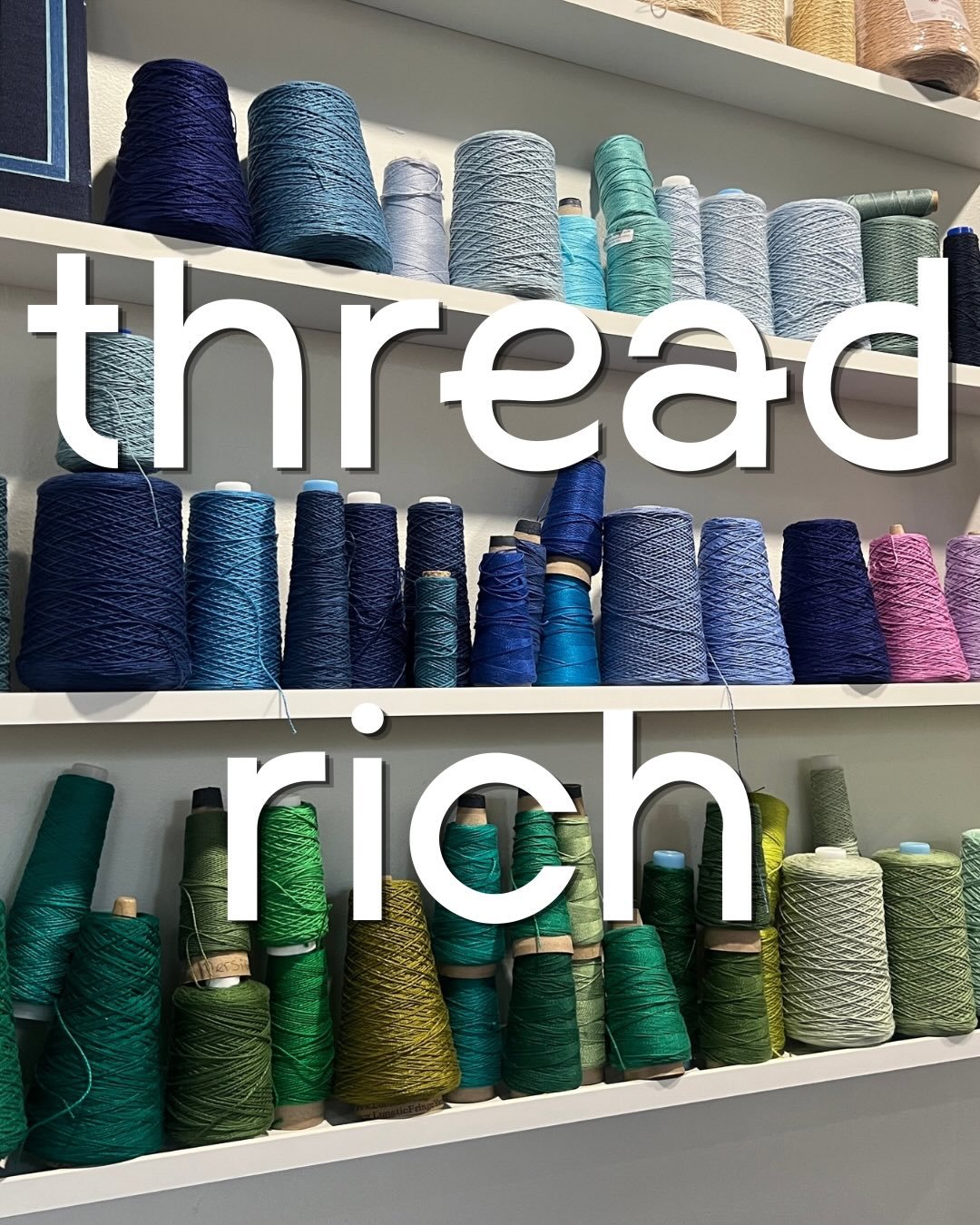 Shelves are hung, thread is color coded.  I love a system where I can see it all. 

First Friday thread wall selfies are about to be a thing. 🌈✨