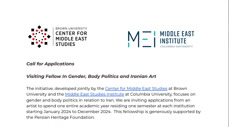 Call for Applications | Visiting Fellow In Gender, Body Politics and Iranian Art