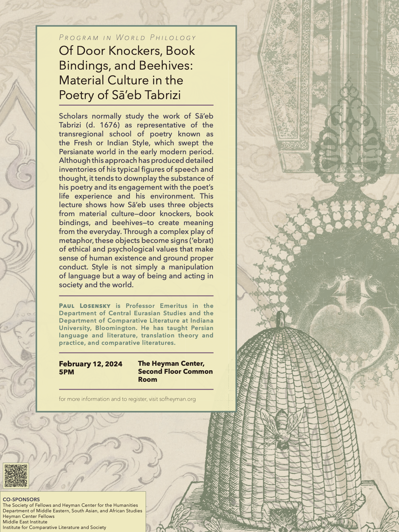 Of Door Knockers, Book Bindings, and Beehives: Material Culture in the Poetry of Sā’eb Tabrizi