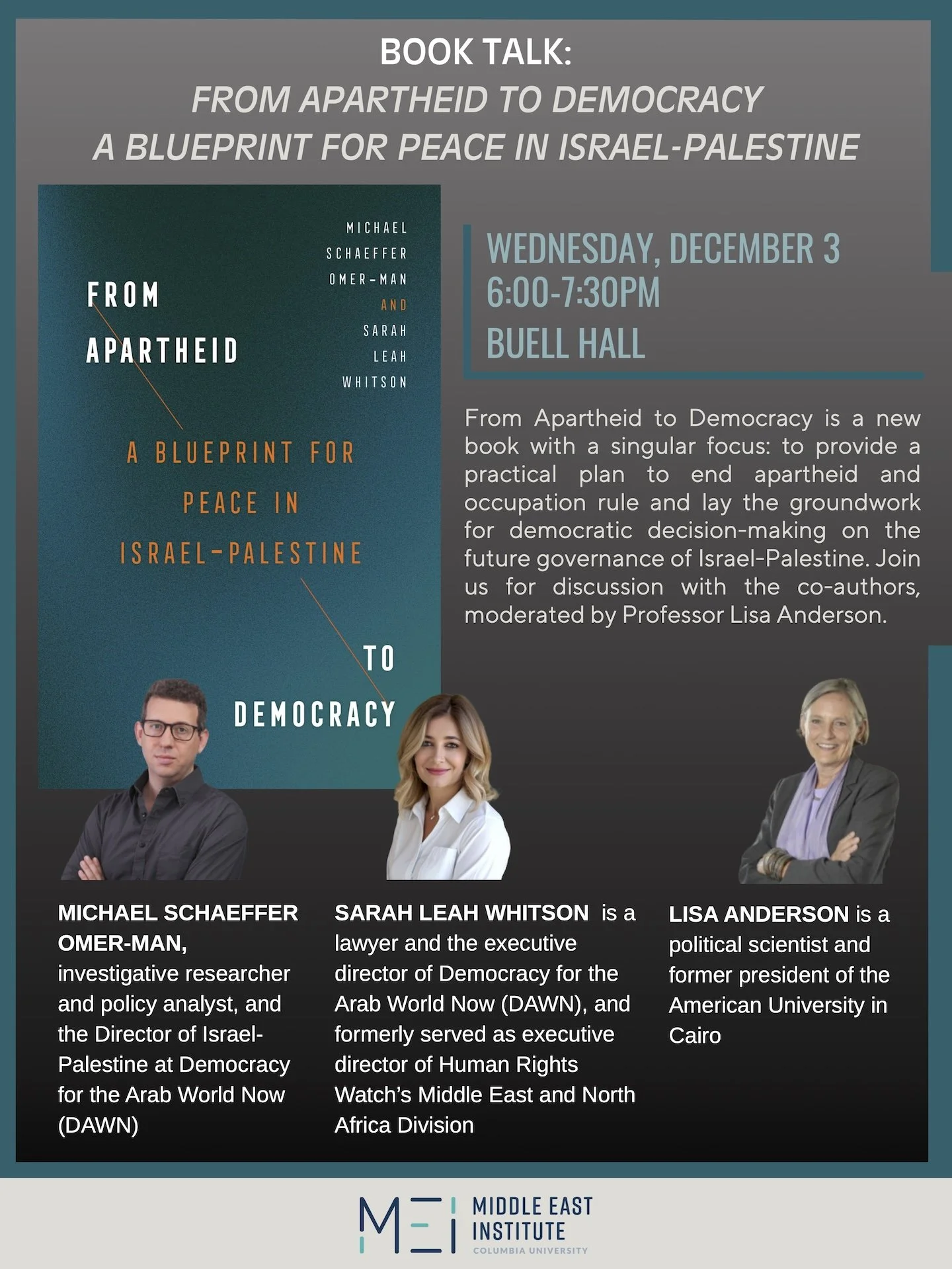 Book Talk: From Apartheid to Democracy: A Blueprint for Peace in Israel-Palestine