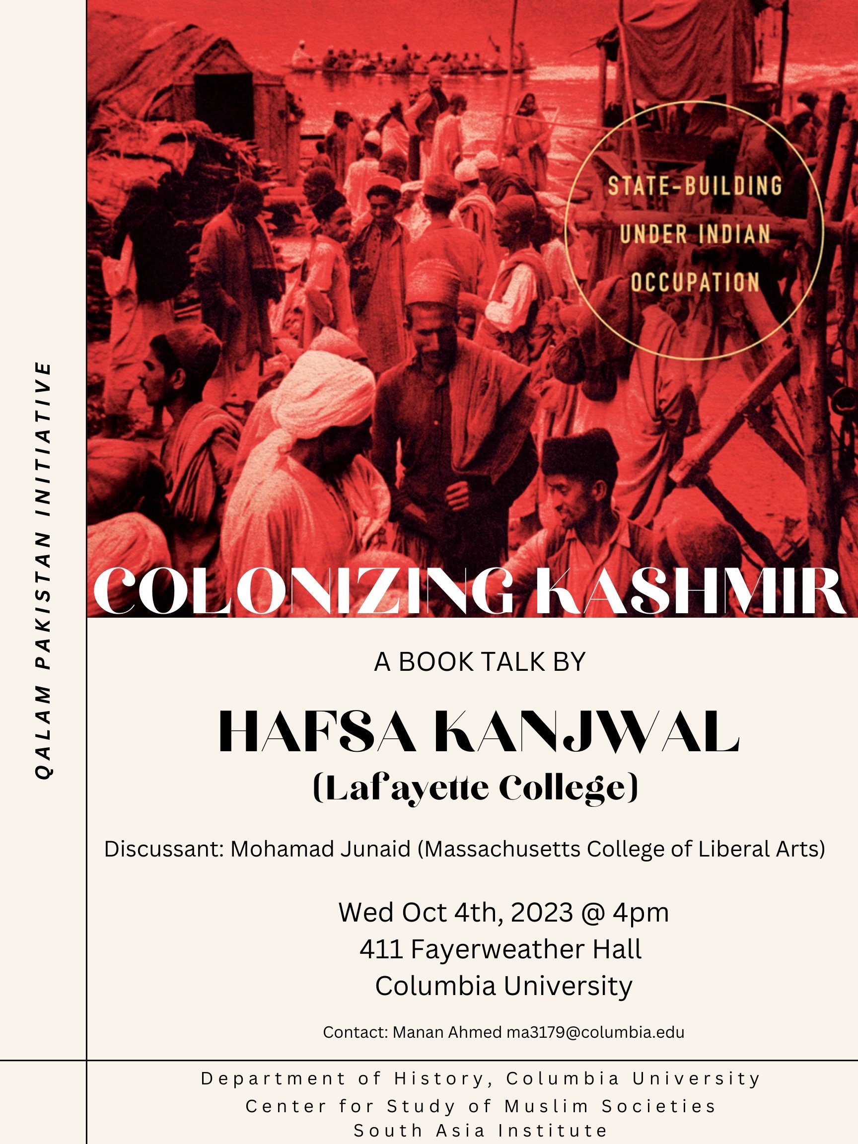 Book Talk | Colonizing Kashmir: State Building Under Indian Occupation ...