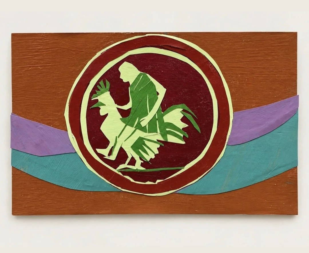 Looking at Epiktetos' Terracotta Plate.
 Painted paper collage, 4 × 6 in