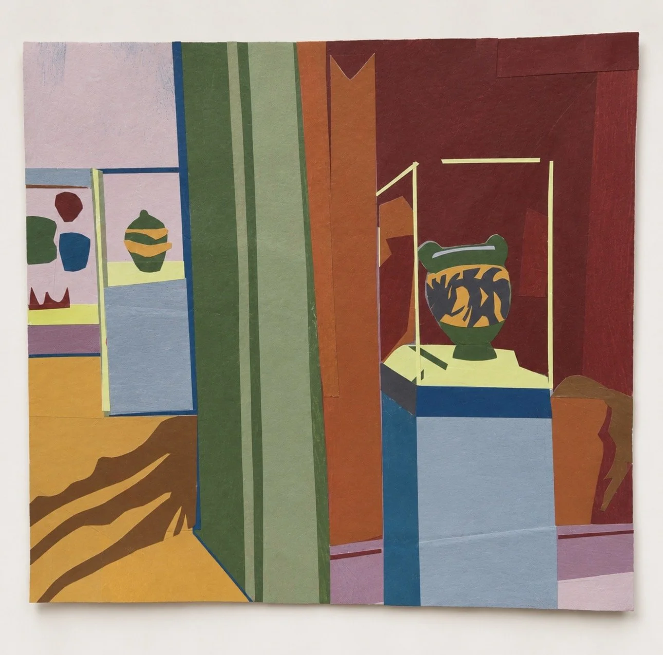 From Gallery 153, The Met. Painted paper collage, 9 × 9 in