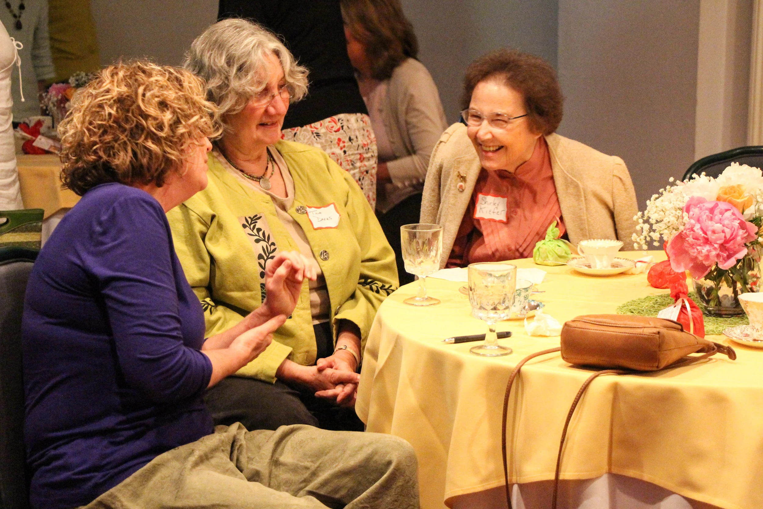 Three WSWNE members at a WSWNE Welsh Tea.