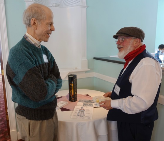 Mark Spencer chats with Ed Brown, who is in a traditional outfit worn by Slate quarrymen