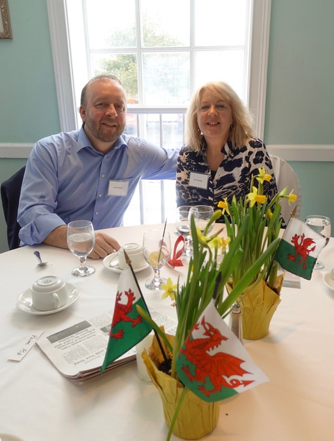 First timers at St David’s Lunch: Dave and Ruth Brown