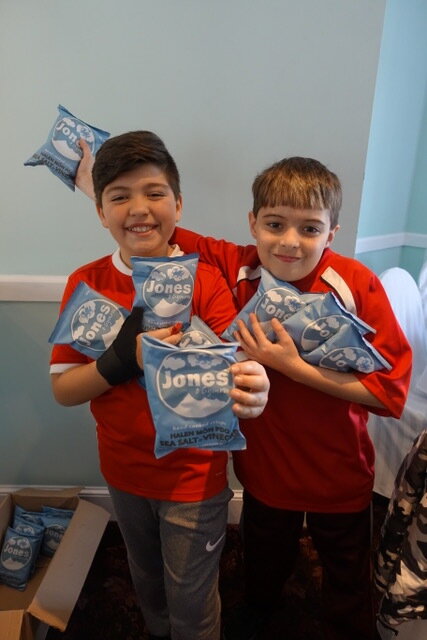  The kids were very happy about the JONES CRISPS donation. 