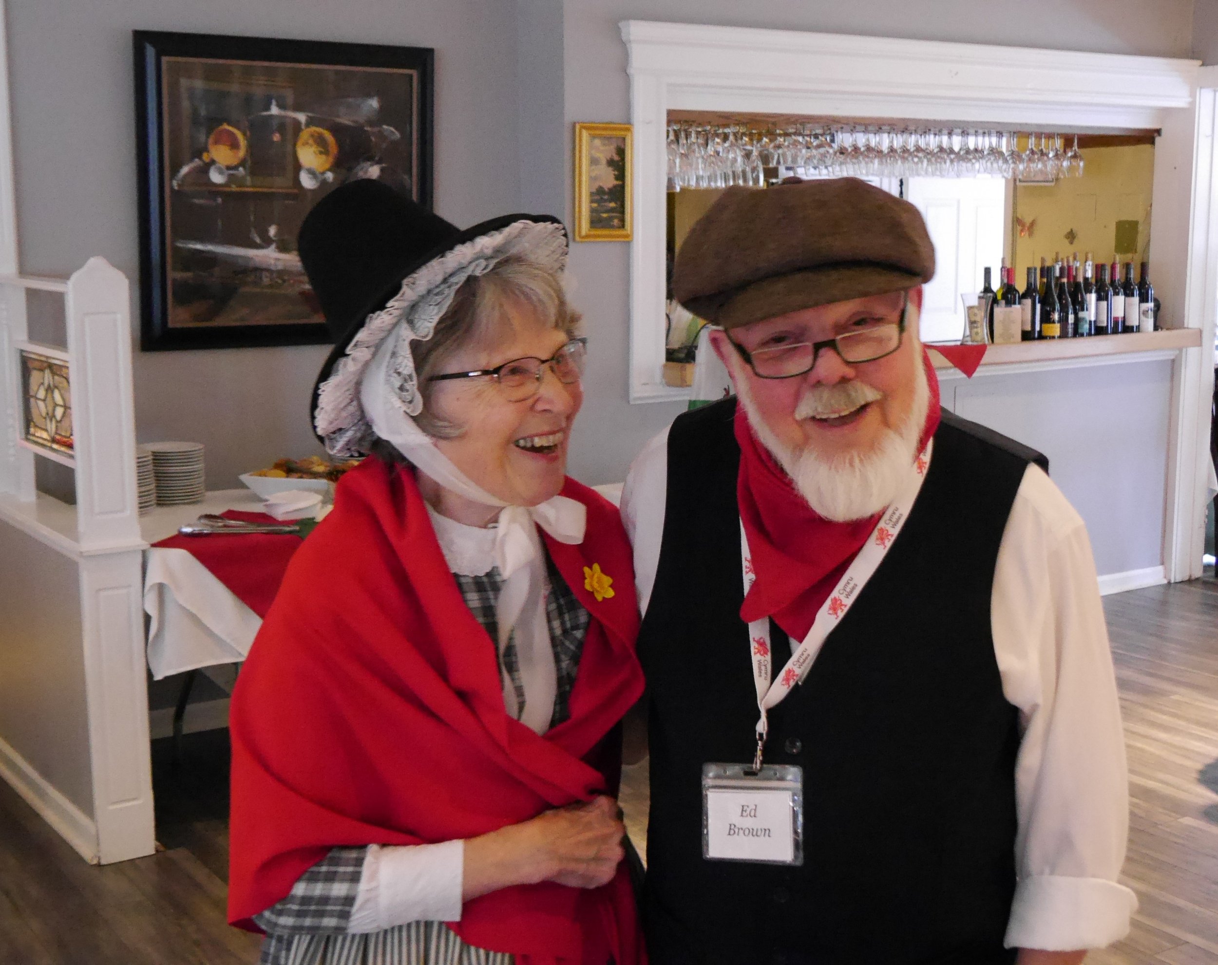 Board members Beth Roberts Brown and Ed Brown in their Welsh National Dress