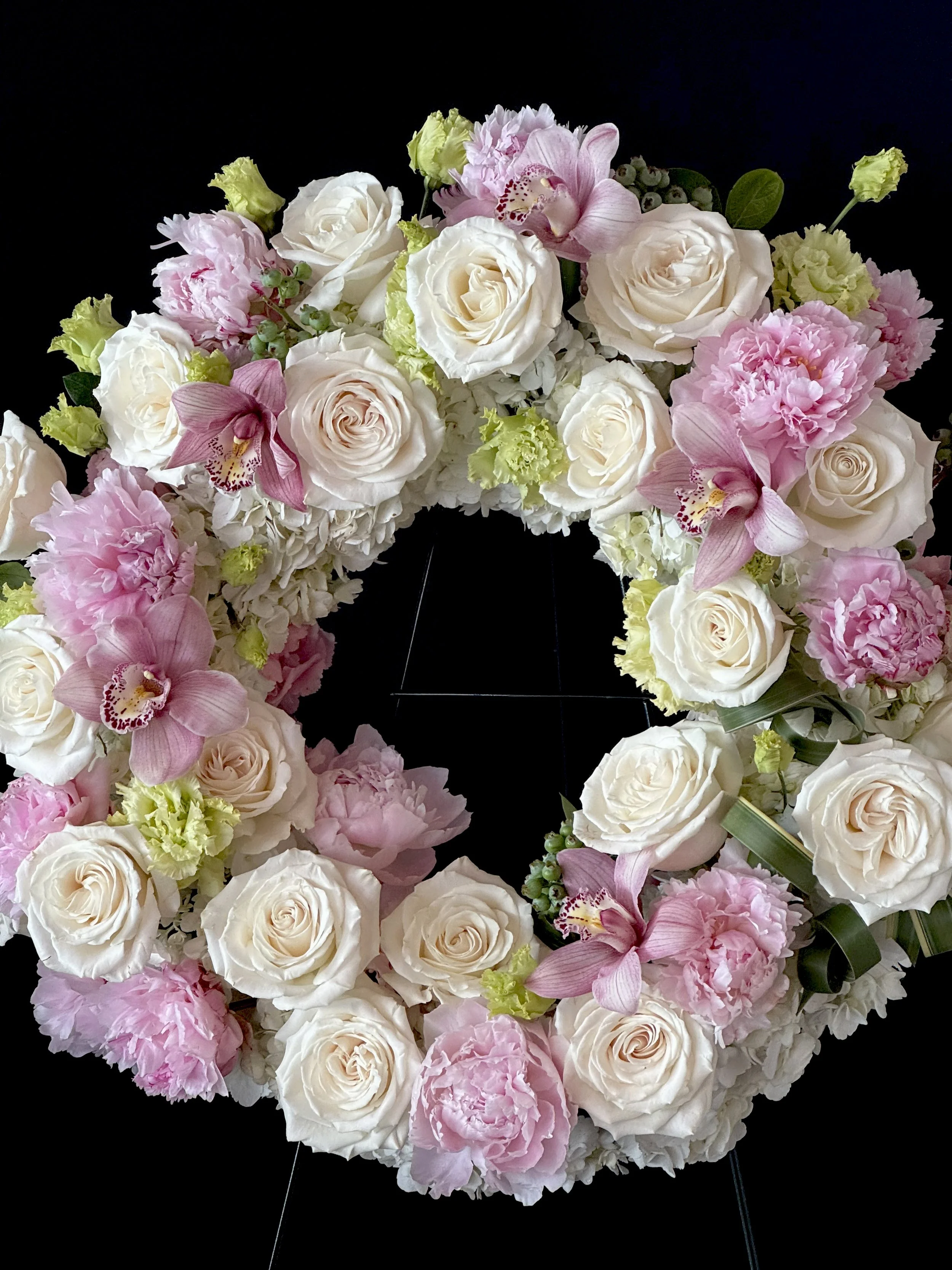 SYMPATHY WREATH (WHITE and PINK)