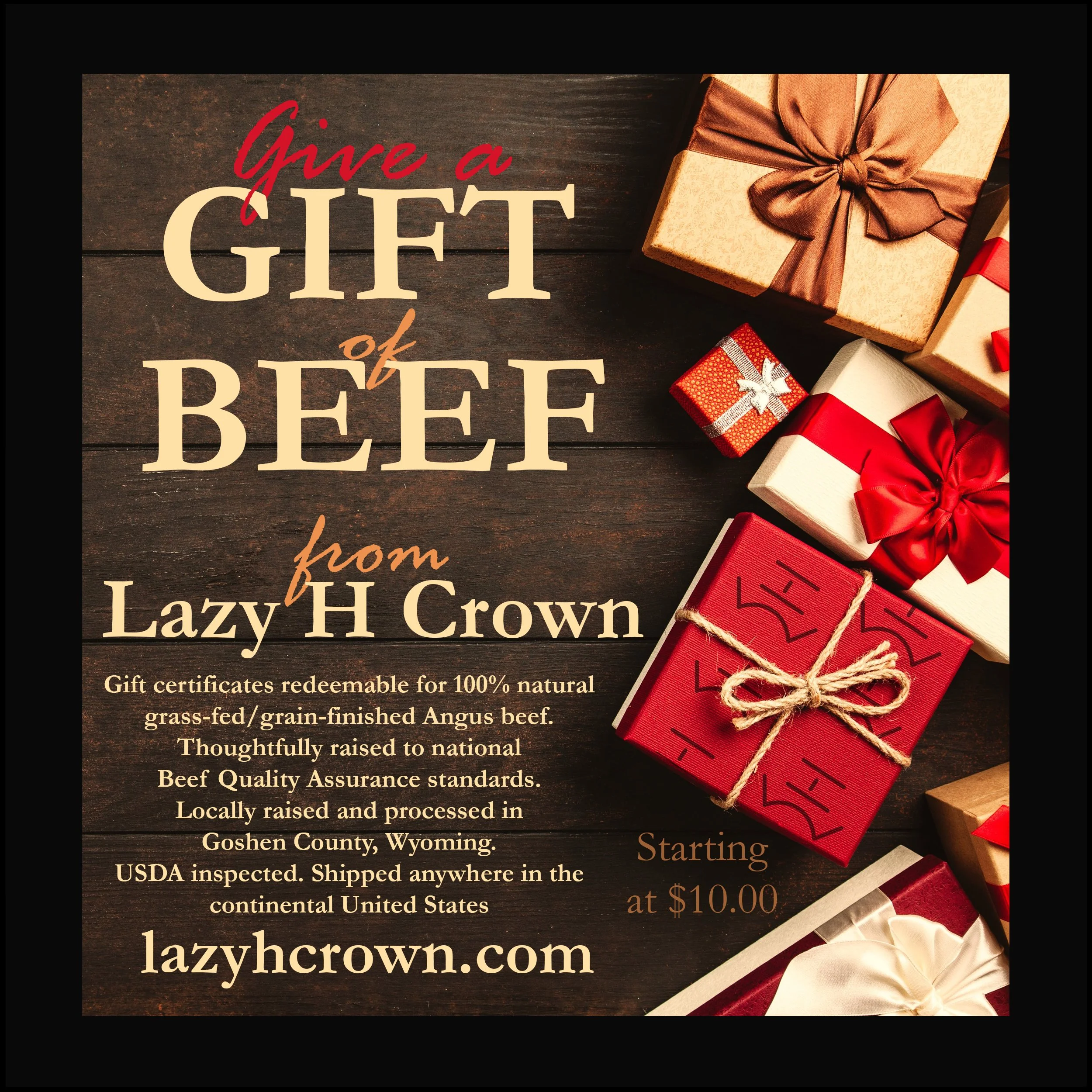 "Gift of Beef" Gift Certificate