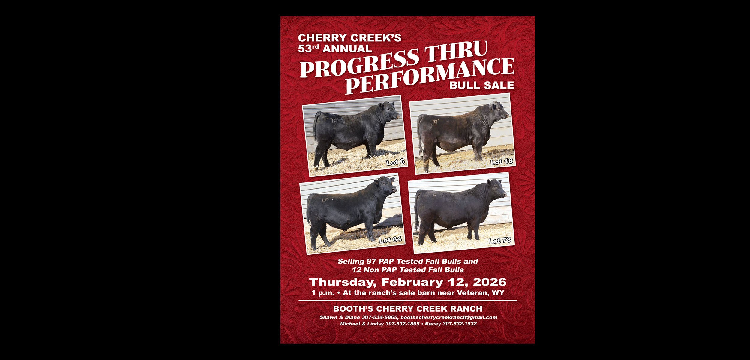 53rd Annual Booth's Cherry Creek Progress Through Performance Bull Sale