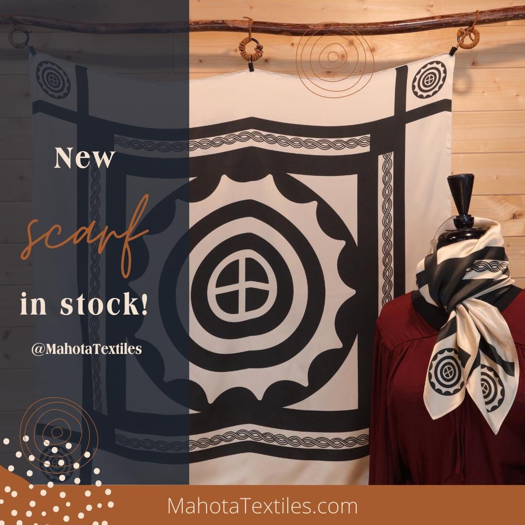 🔥 HOT NEW ITEM! 🤩 The gorgeous cream and black Sun Symbol scarf crafted of 100% Charmeuse silk is the perfect dash of Southeastern Tribal elegance for any occasion. Snag yours before they&rsquo;re gone! 🛍

#mahota #mahotatextiles #artistan #artisa