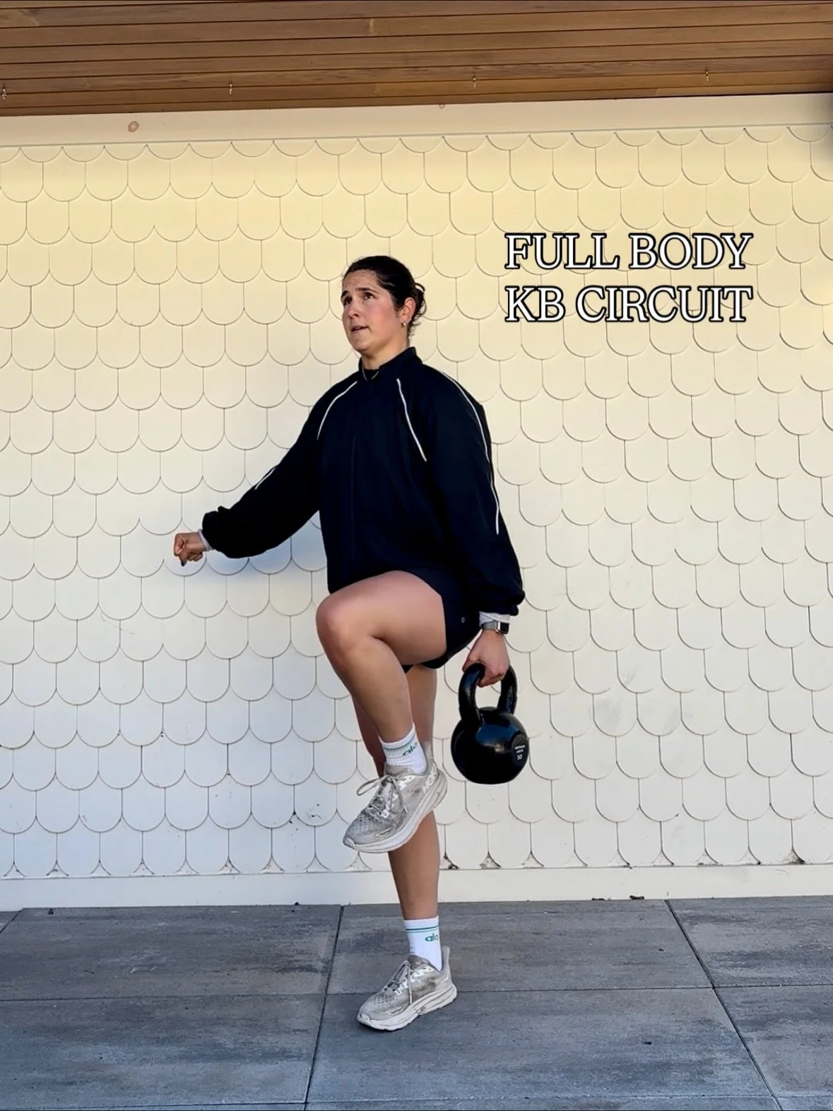 FULL BODY KB CIRCUIT

KB SWINGS
KB GOBLET SQUAT
KB DEADSTOP ROW
KB FLOOR PRESS
KB OFFSET MARCH

There&rsquo;s a couple different ways you can complete this circuit &hellip;
01. Using a heavy KB, complete 6 reps of each exercise for 6 sets, resting as