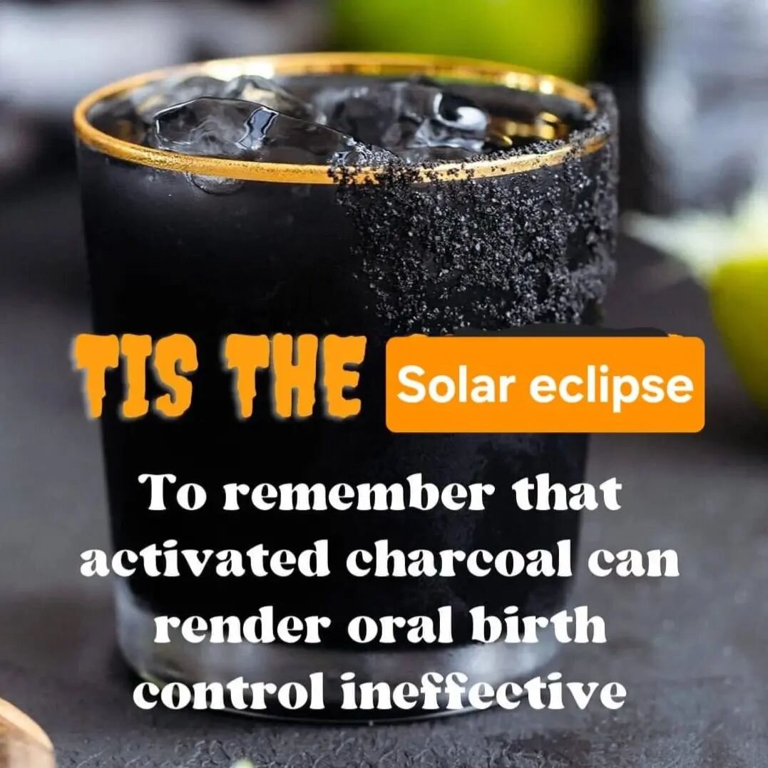 PSA: There are a few places offering drinks with activated charcoal in them (which makes them look dark) for the upcoming Solar Eclipse event. Please remember that; Antidepressants, seizure medication, pain killers, and anything that you take orally,