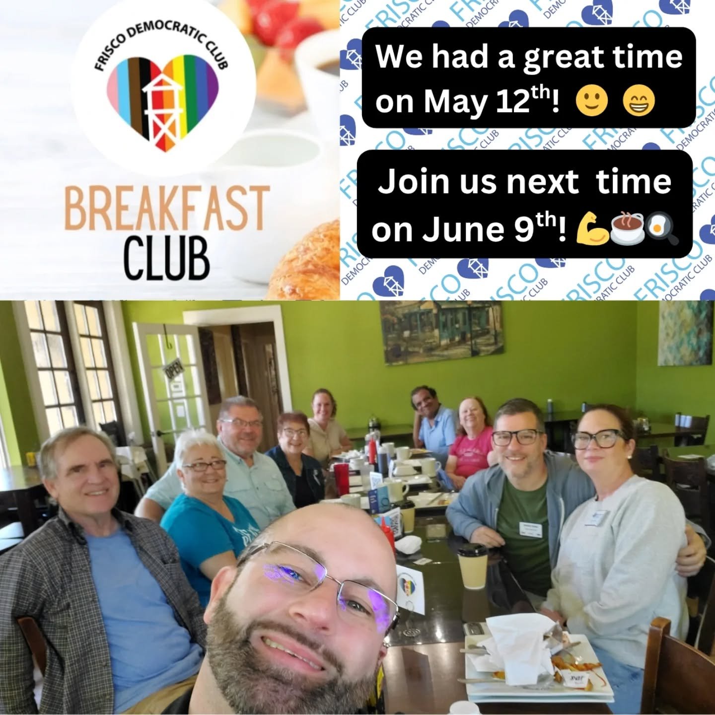 It was good to see such a high turnout for our Frisco Dem Club Breakfast Club this today! π We had a great time! π Don't forget, a Frisco City Council Runoff Election is coming up folks! π³οΈ