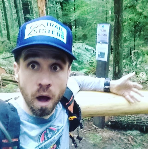 Shocked to find a closed trail. Shocked I tell you. If I was a boss like a #trailsisters I'd probably run right down that trail. #whyigottafollowrules #ttcb9