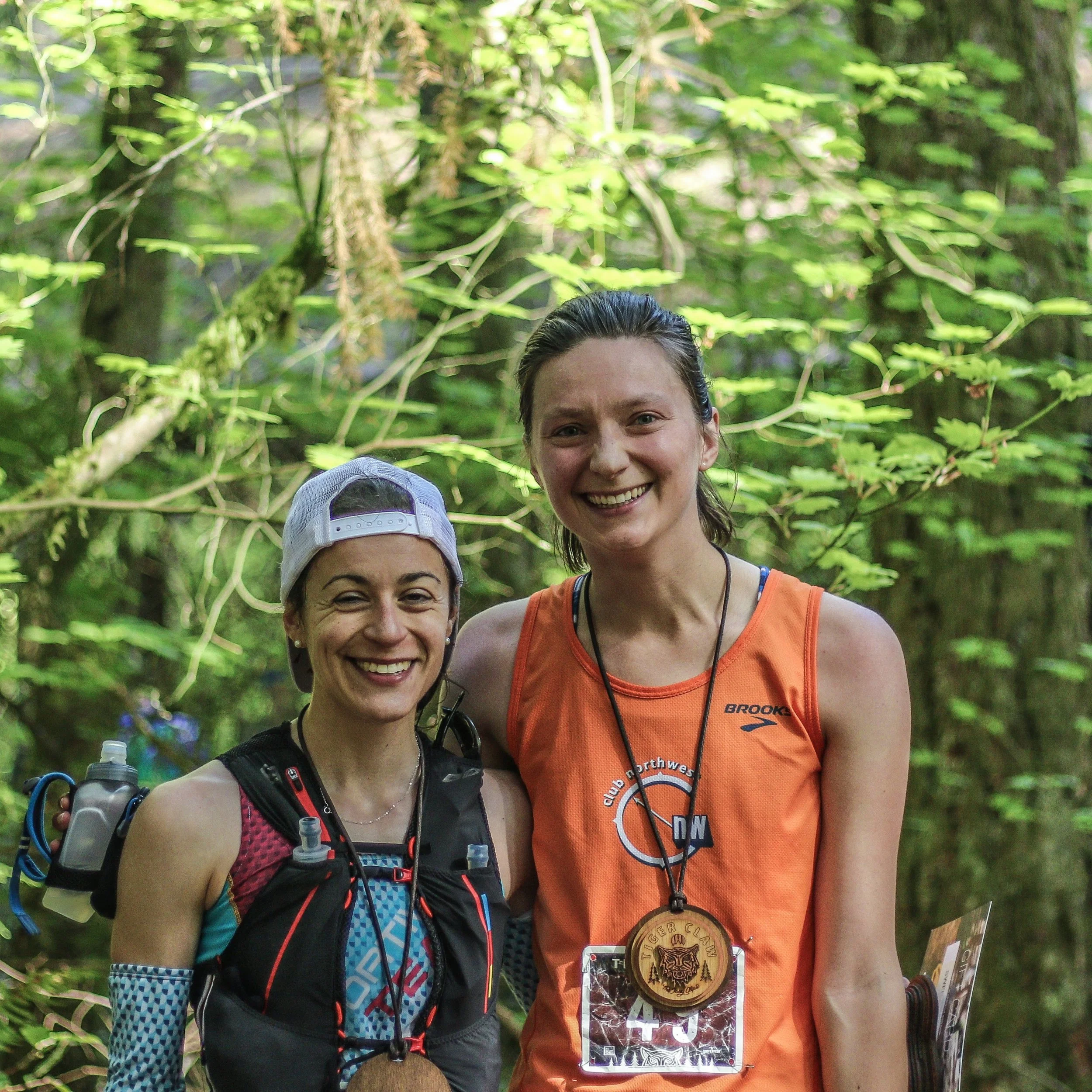 At the finish line with winner, Clare DeVoe.
