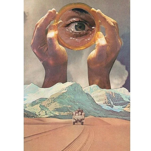 Eye in the Sky #collage #collageart #cutandpaste #cutart #papercollage #art #design #vintage #eastvan #vancity #analogcollage #analog #retro #scifi #surreal #surrealart #explore #journey
