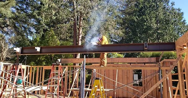 Some progress shots of our Mill Valley project. Always fun to see the structural beams going in. 
#nolanconstructioninc #millvalleyconstruction #framer