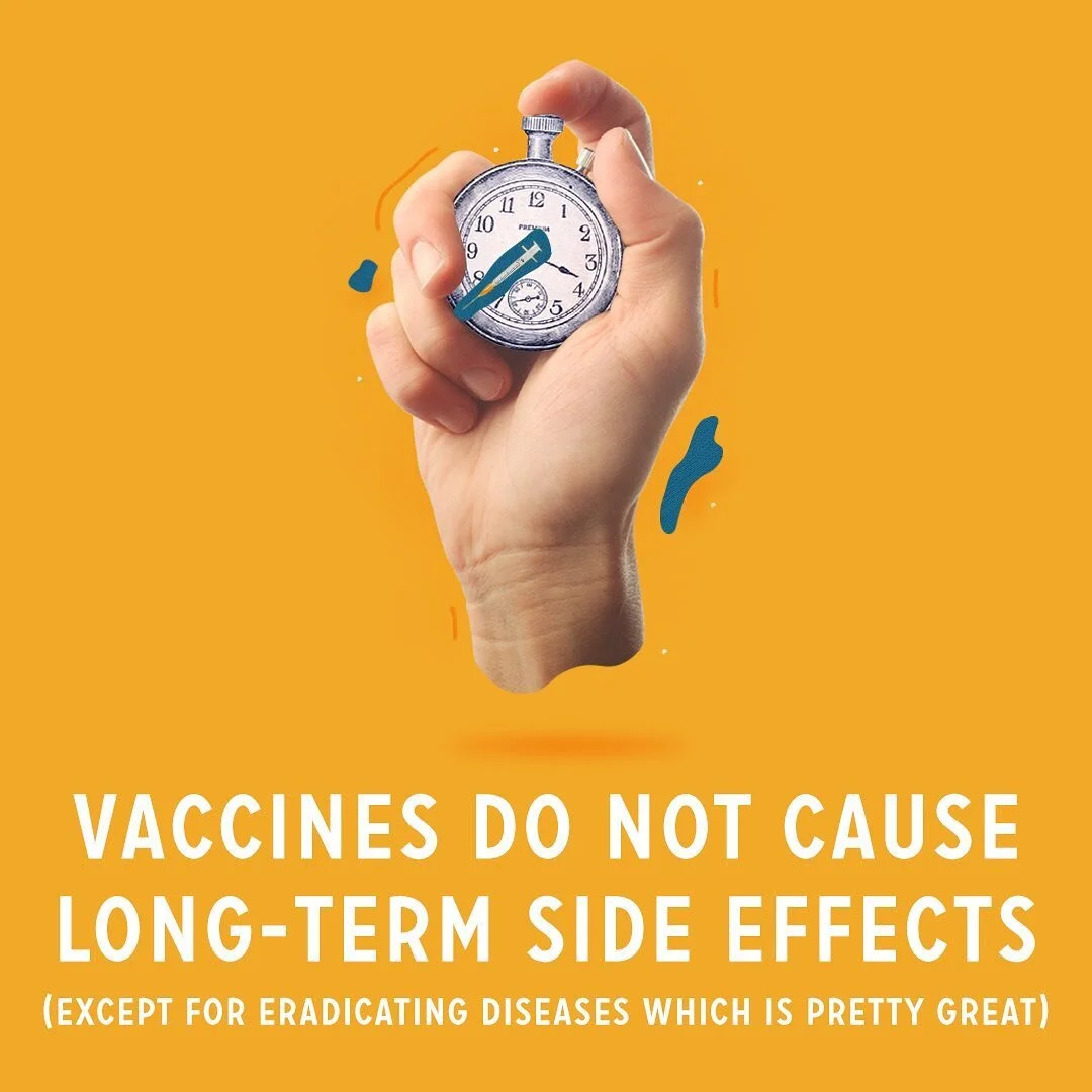 We know there are a lot of concerns about vaccines out there and we want to help. This particular post addresses how vaccines do not cause long-term health effects and also includes info about possible short-term side effects. We understand the desir