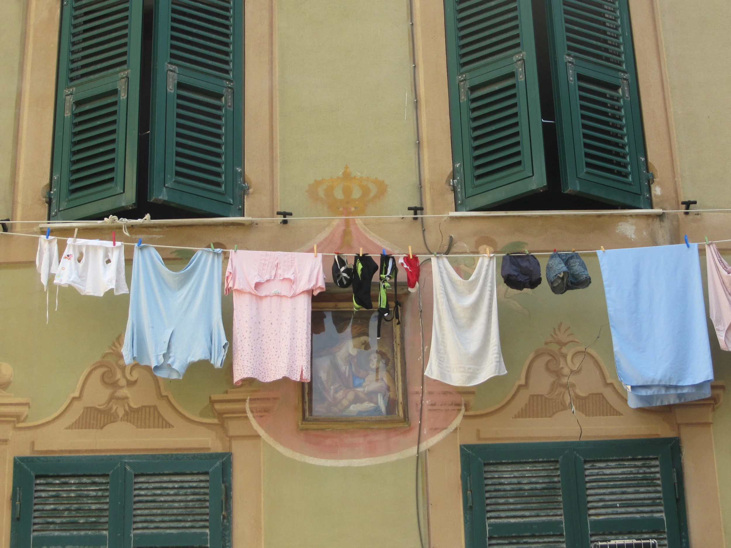 Laundry hanging on the line in Venice, Italy