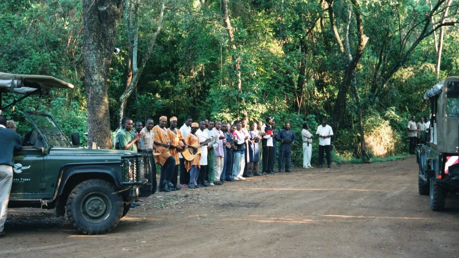 Our amazing greeting by the Kenyans at Kichwa Tembo. 