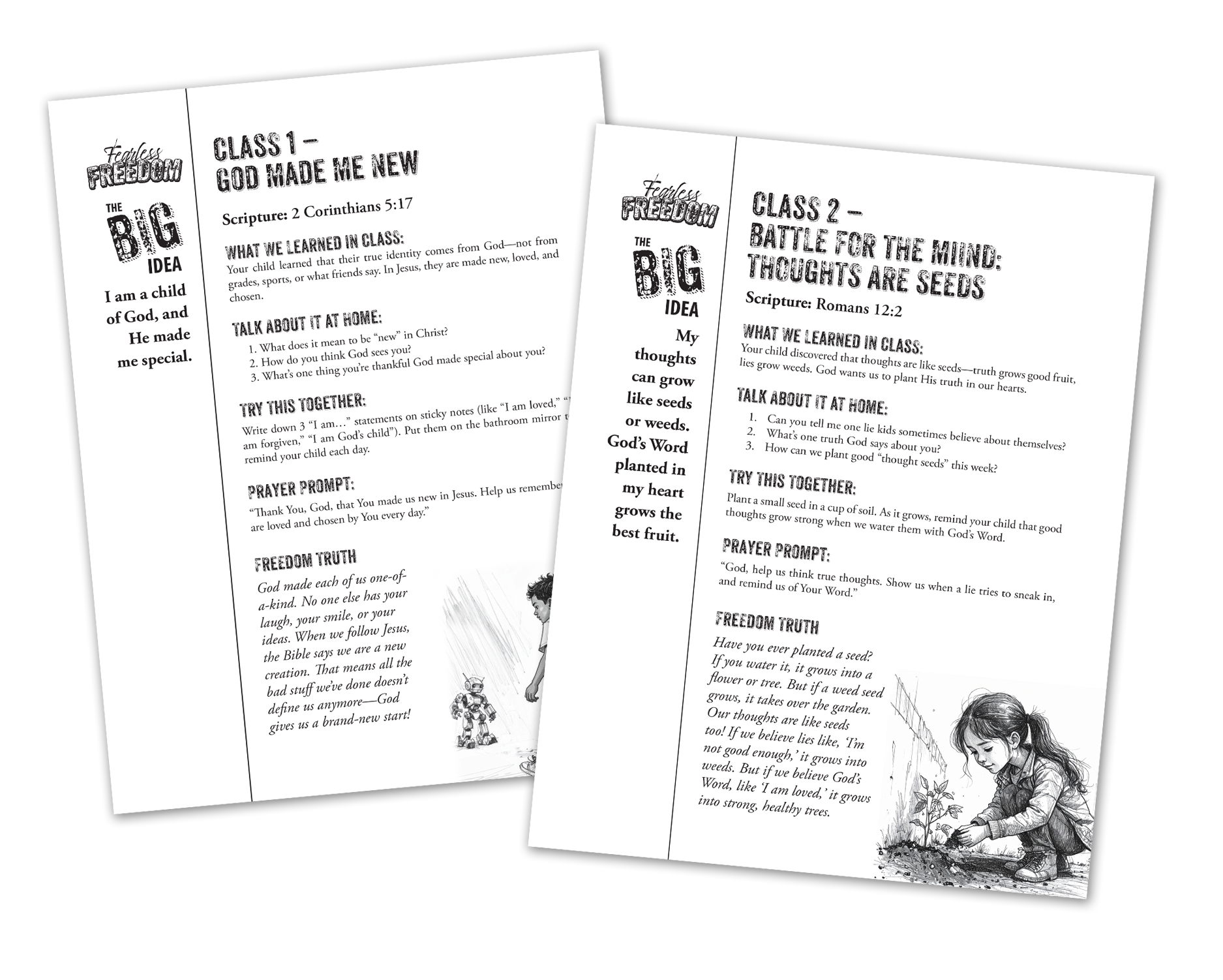Fearless Freedom Parent Take-Home Sheets