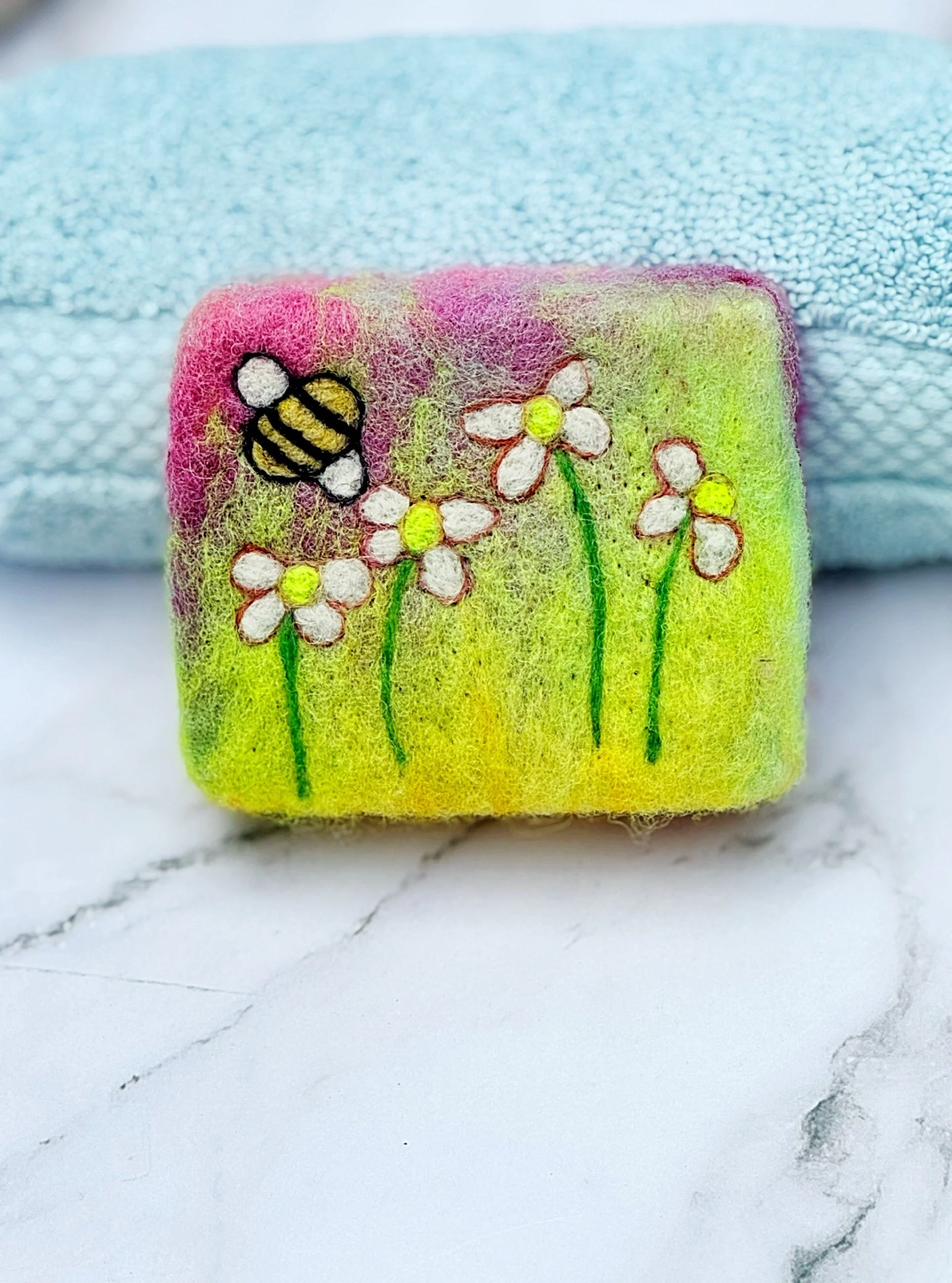 Felted Soap: Body | Flowers & Bee