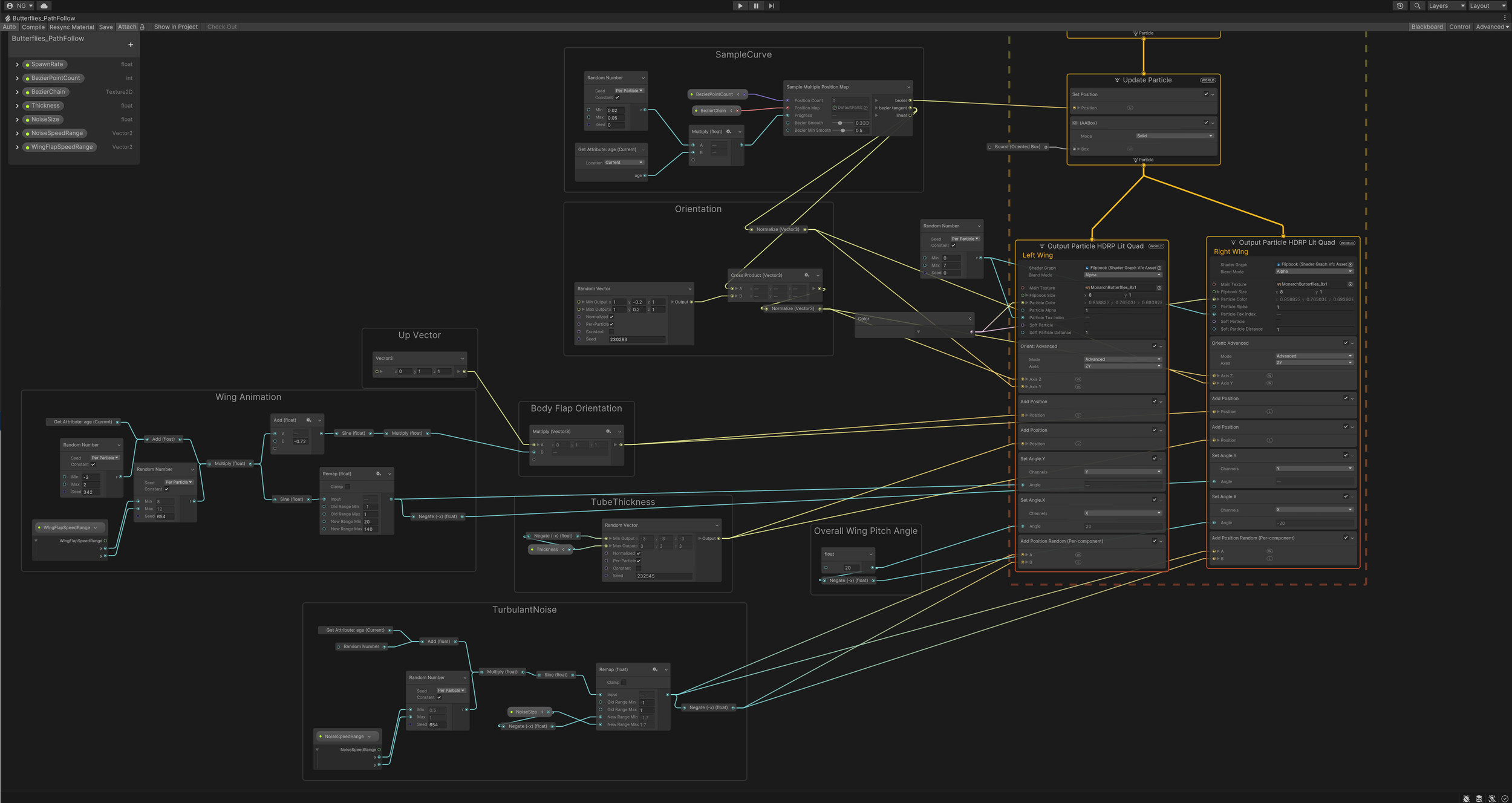 Butterfly VFX Graph Detail View